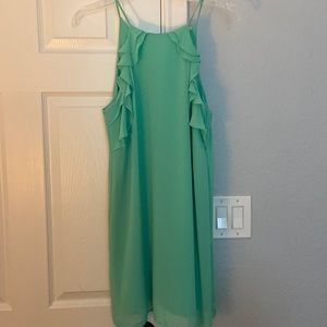 Naked Zebra green ruffle dress